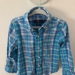 Vineyard Vines Kids size 2T Blue Plaid Shirt